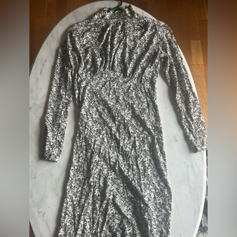 & Other Stories Monochrome Floral Long Sleeve Dress